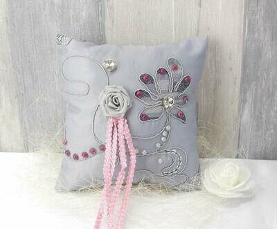 Ringkissen, silbergrau, Satin Ringkissen, silbergrau, Satin