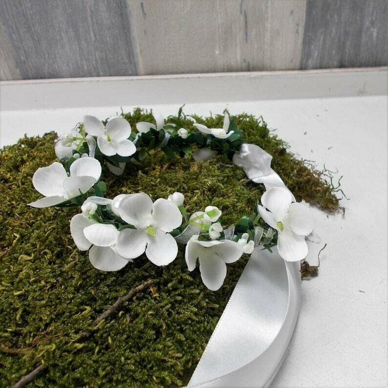 Haarkranz, Haarschmuck mit Blumen, weiß