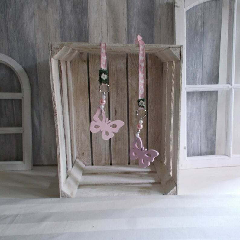 2er Set Fensterdeko, rosa Schmetterlinge