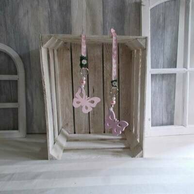 2er Set Fensterdeko, rosa Schmetterlinge