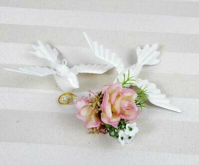 Bräutigam-Stecker in rosa weiß, künstlich