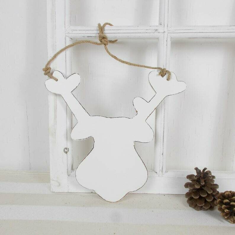 Rentier-Kopf zum Hängen, groß, Weihnachtsdeko