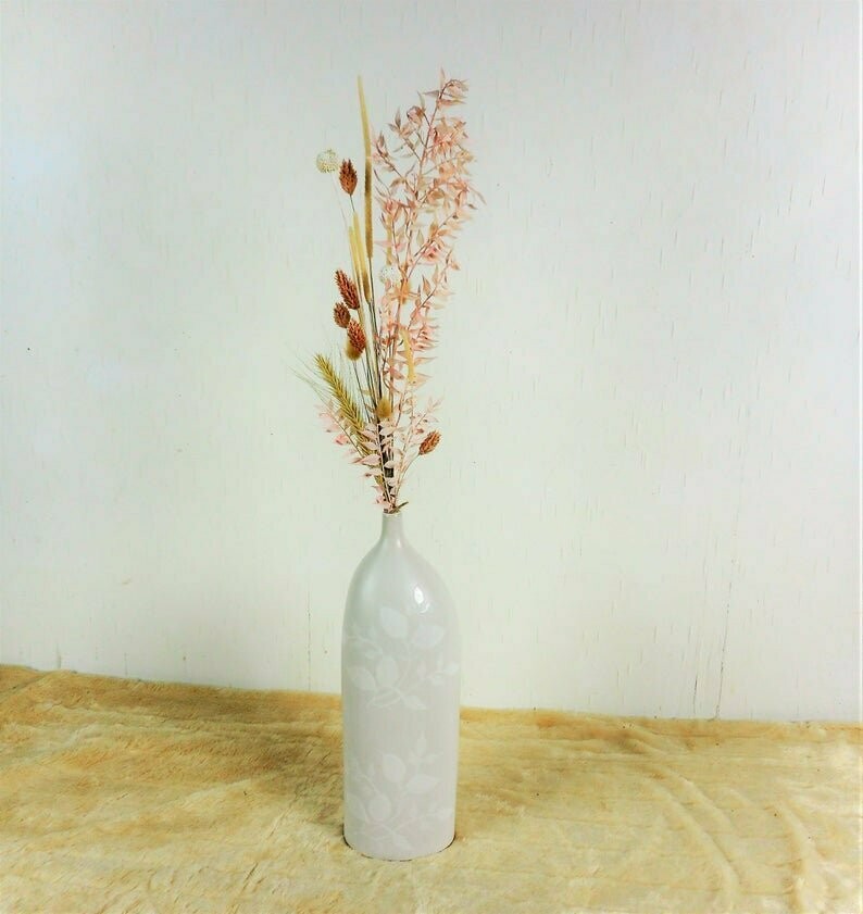 Trockenblumenstrauß mit Vase rosa-natur ,Trockenblumen, getrocknete Natur Pflanzen, Boho Strauß