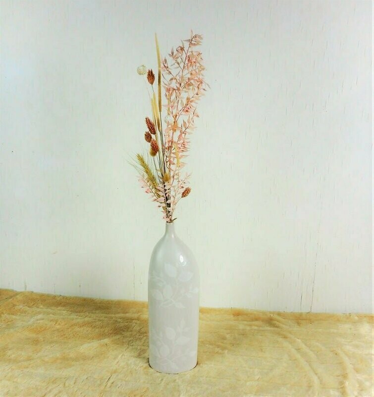 Trockenblumenstrauß mit Vase rosa-natur ,Trockenblumen, getrocknete Natur Pflanzen, Boho Strauß