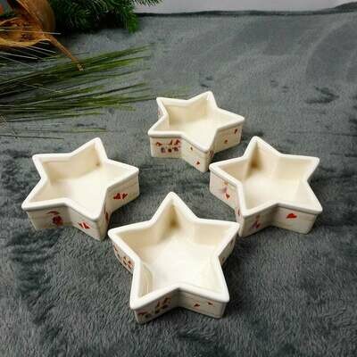 Teelichthalter aus Keramik in Sternform, Engel, Weihnachten