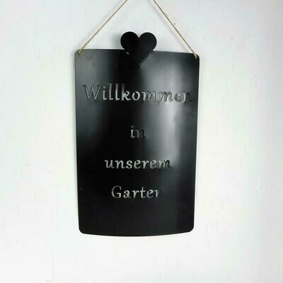 Deko Schild "Willkommen in unserem Garten", Gartendeko, Floristikdeko