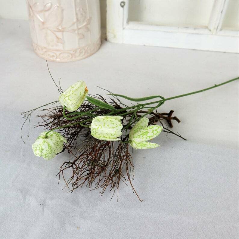 Fritillaria Deko Blumen, Tischdeko, Schachbrettblume, 2 Stiele, je Stiel 2,95 Euro, Floristikbedarf