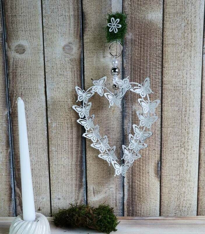 Fensterdeko, Fensterschmuck, Herz, Landhausstil