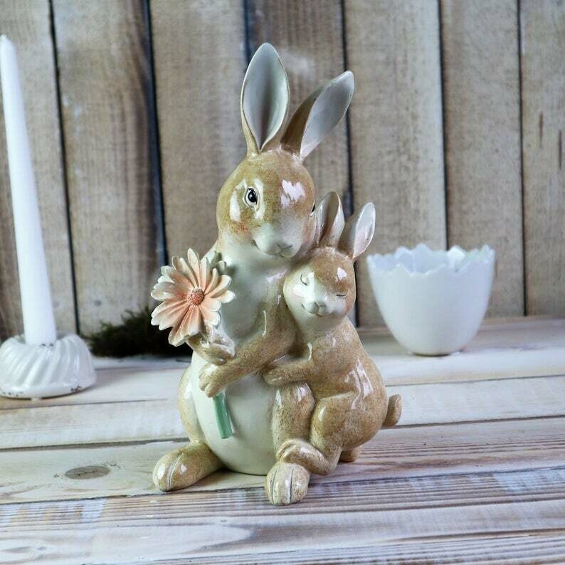 Osterhasen Familie, Osterdeko, Floristikdeko, Ostern