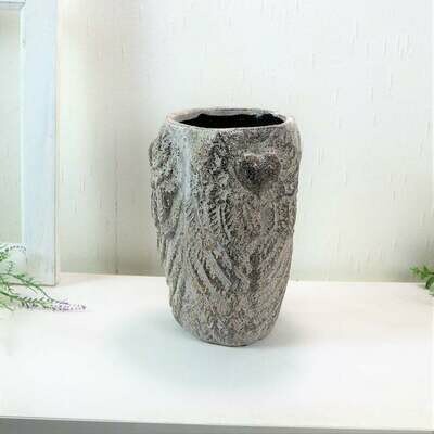 Übertopf, Blumentopf, Pflanztopf, edel, grau braun, groß, Floristikdeko