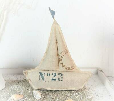 Wohndeko maritim Stoffsegelboot, beige Floristikdeko