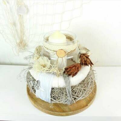 Tisch Gesteck groß, Windlicht, Tischkranz