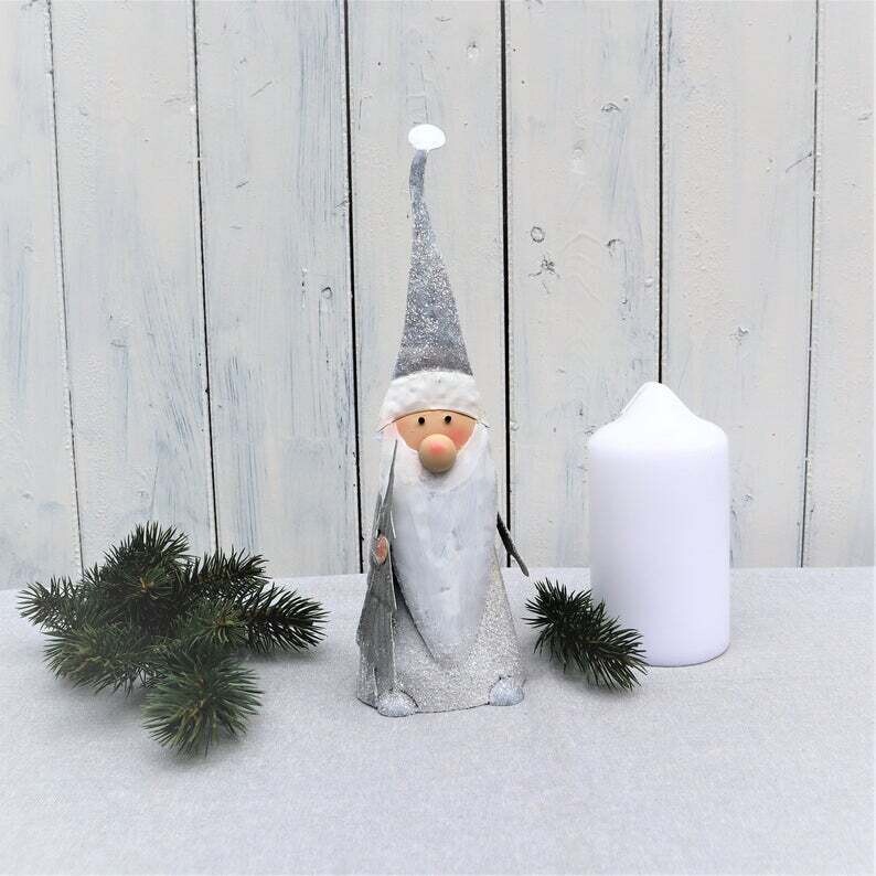 Deko Figur Nikolaus, Metall, Weihnachtsdeko