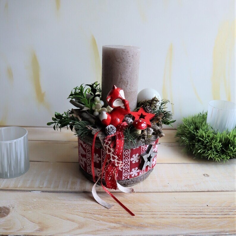 Adventsgesteck Kerzengesteck Weihnachtsdeko