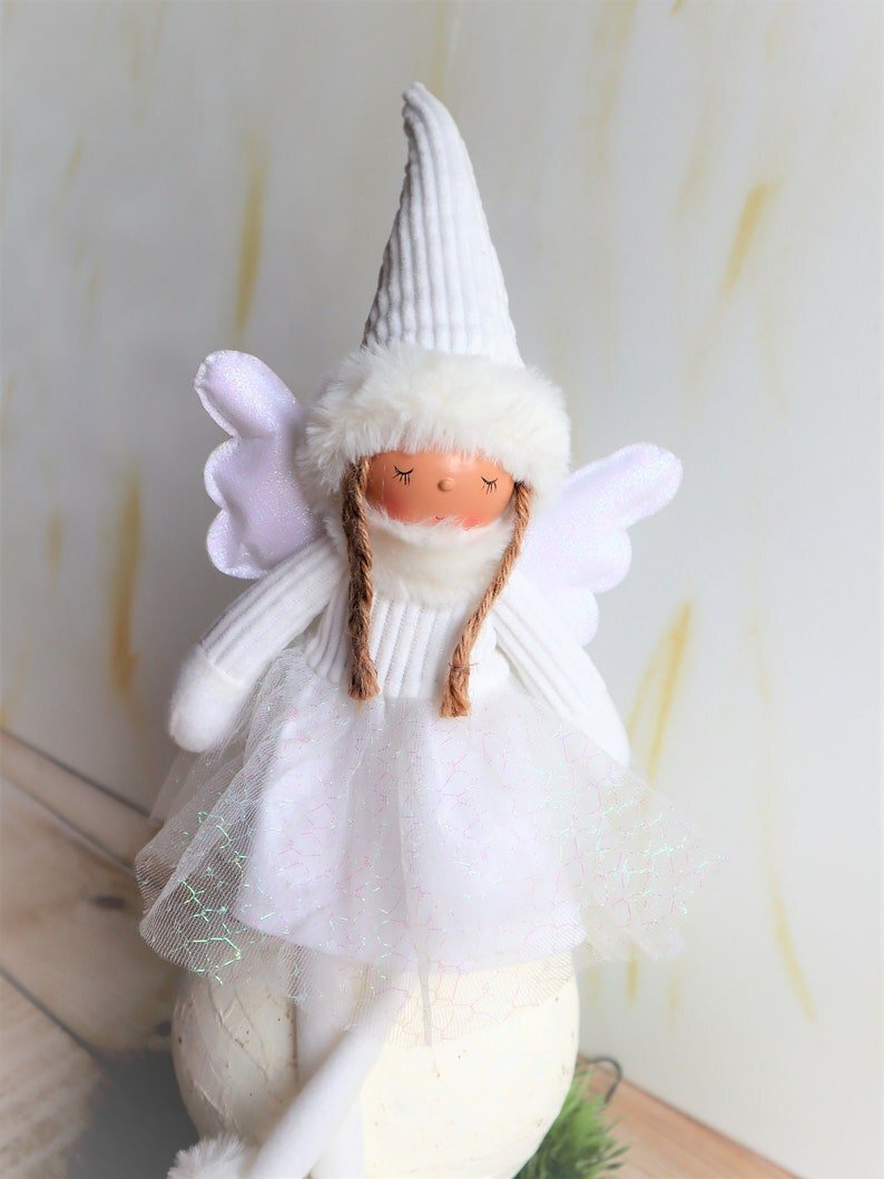 Engel groß, weiß, Weihnachtsdeko Deko Figur, 47cm