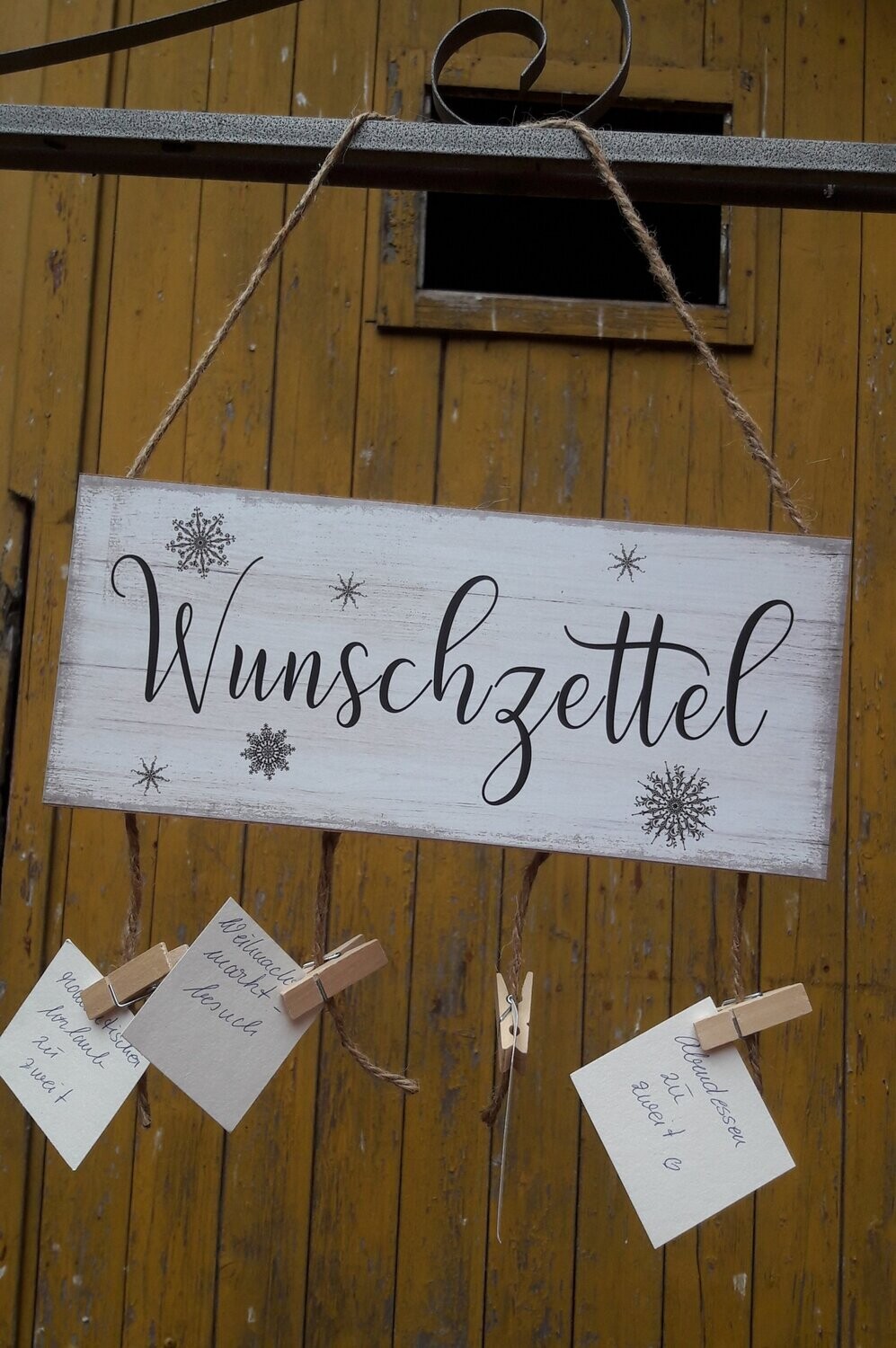 Wunschzettel Schild aus Holz, Schild aus Holz, Weihnachtdeko