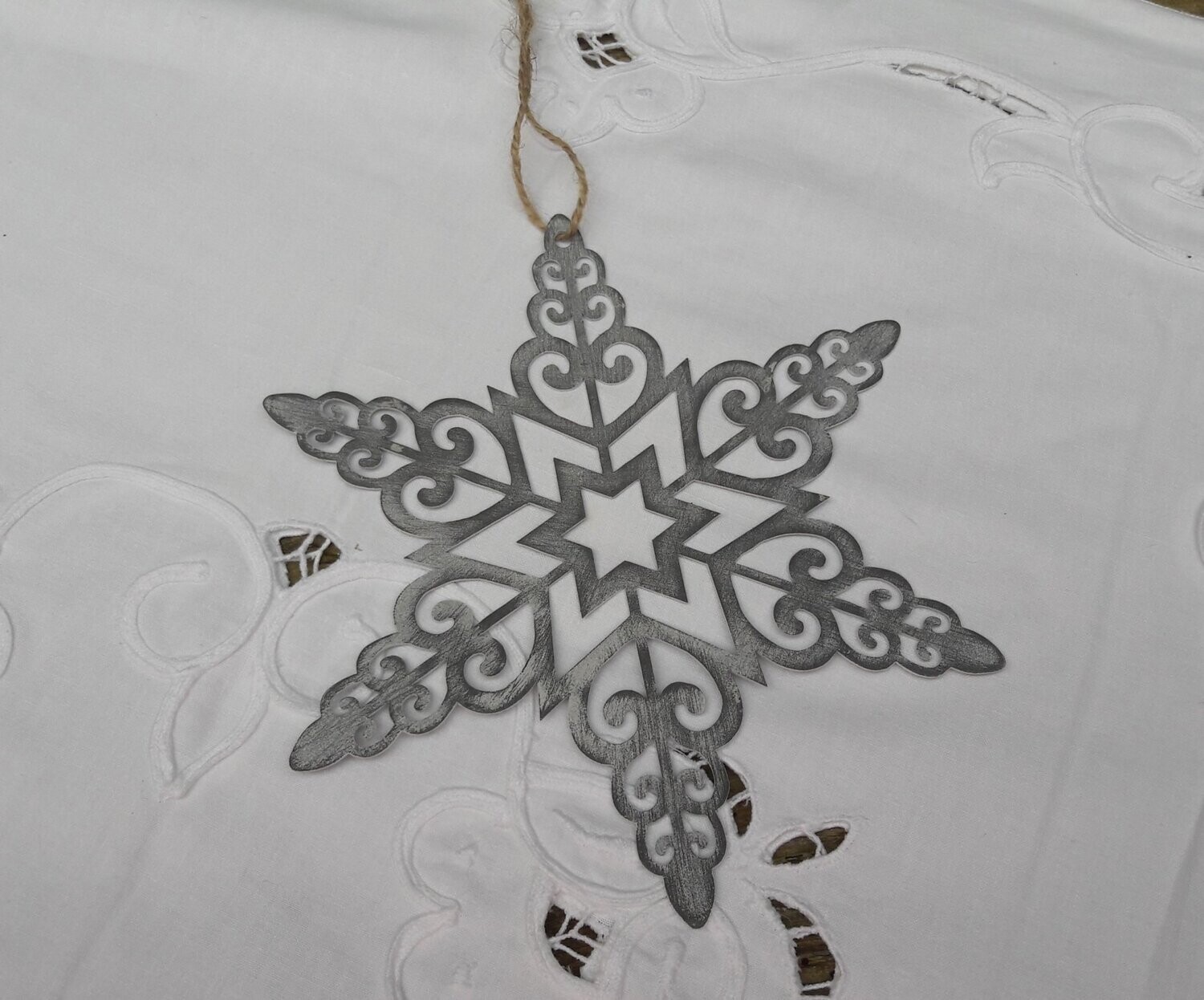Schneeflocke Metall, Weihnachtsdeko groß #1