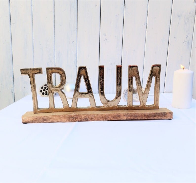 Wohndeko Schriftzug Traum Schild
