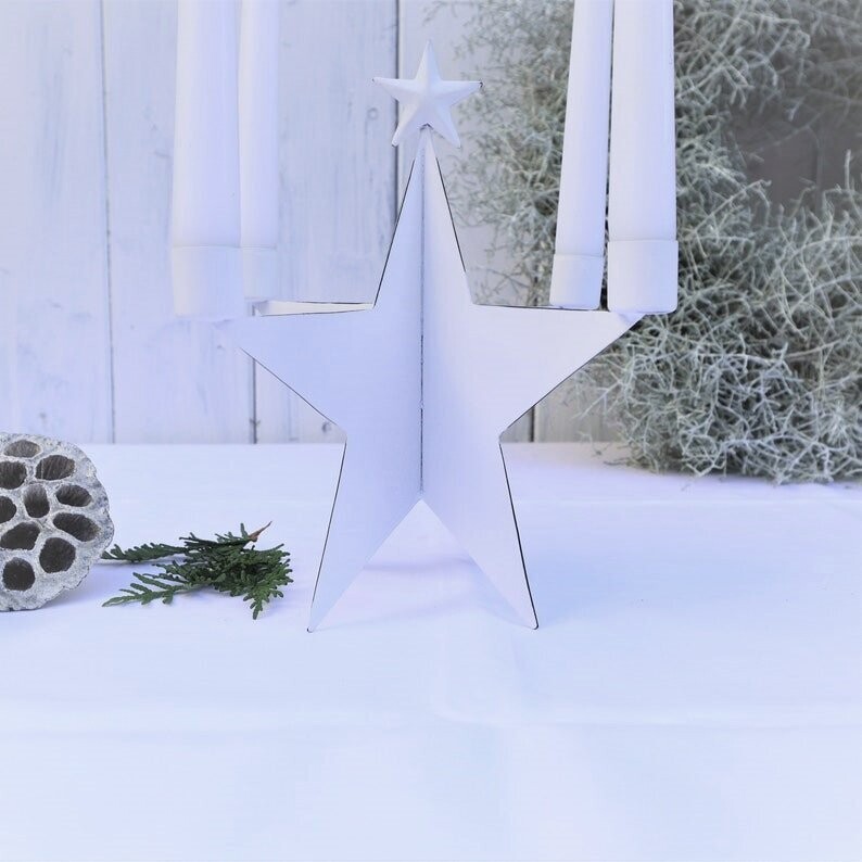 Adventskranz Kerzenhalter Stern Weihnachtsdeko