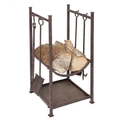 Kaminset für Holz braun, Kaminbesteck