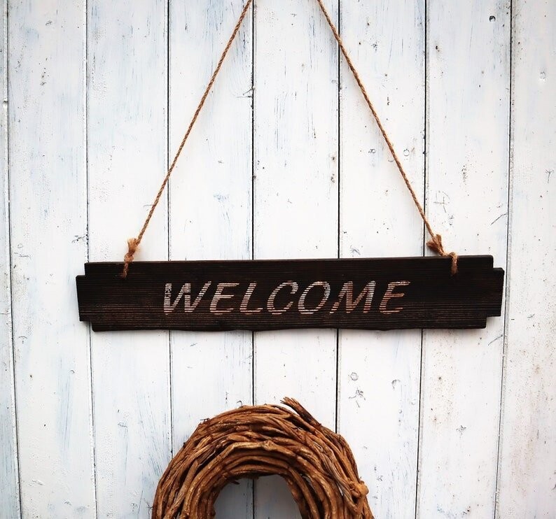 Deko Schild "Welcome", Spruchschild, Landhaus Deko