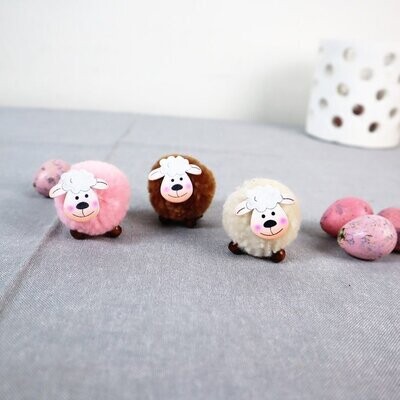 Osterdeko Pompon Schaf 3er Set Stückpreis 2,20 Euro