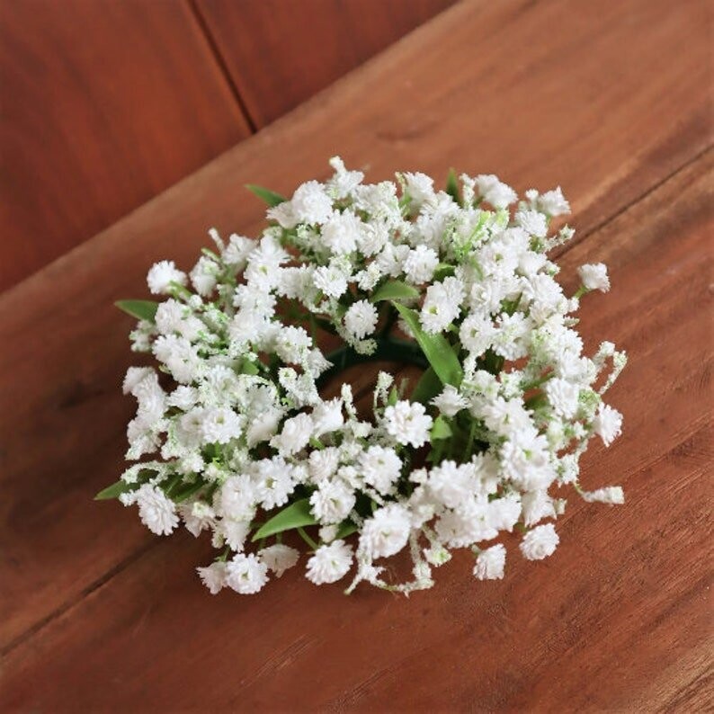 Schleierkrautkranz weiß Ø 14 cm Kranz, Floristikdeko