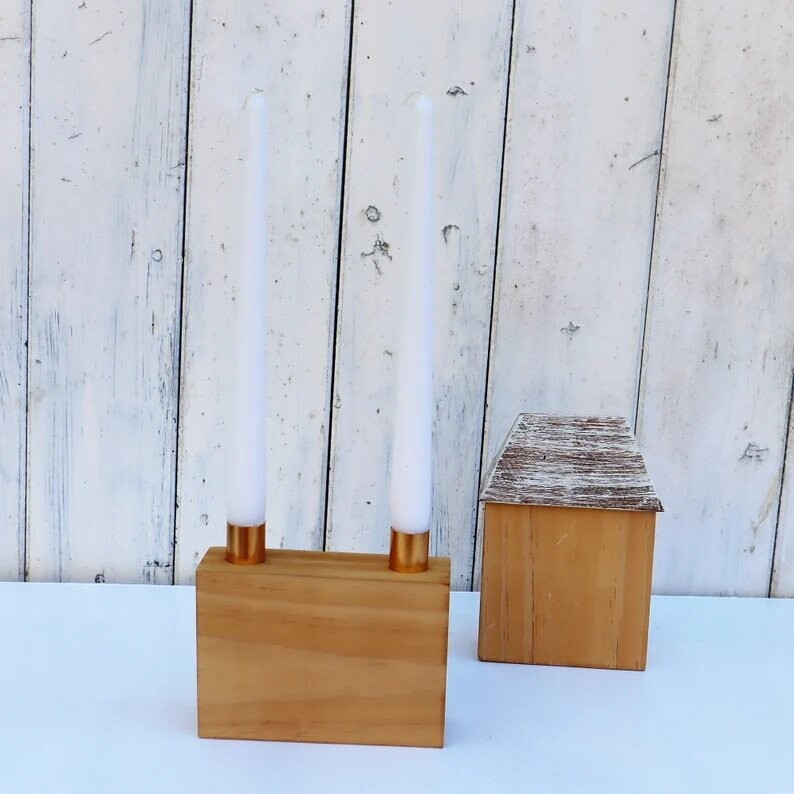 Kerzenhalter Rechteck Holz