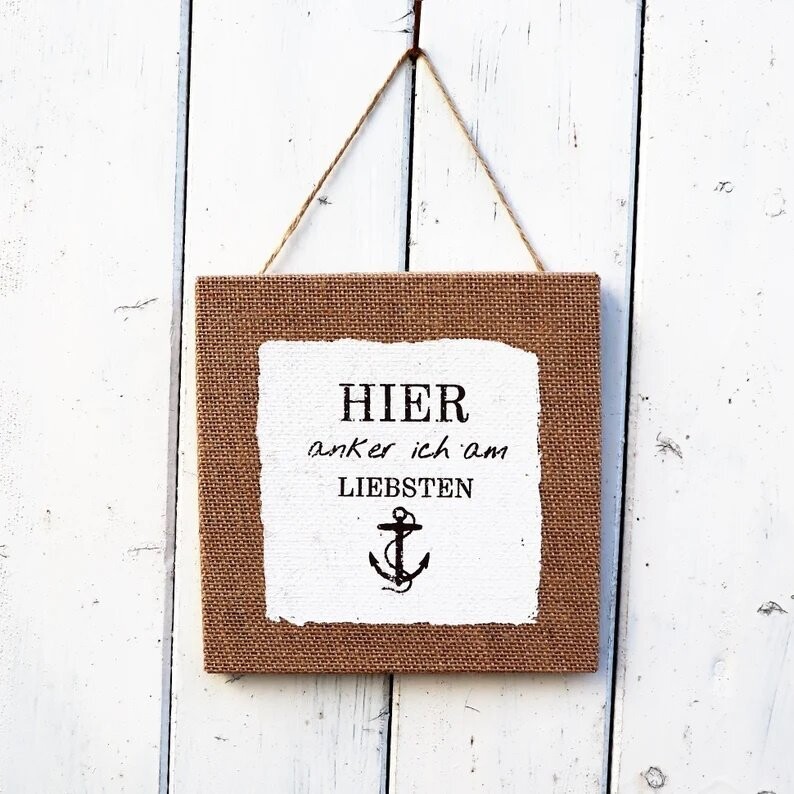 Wand Bild Spruch Schild maritim Anker
