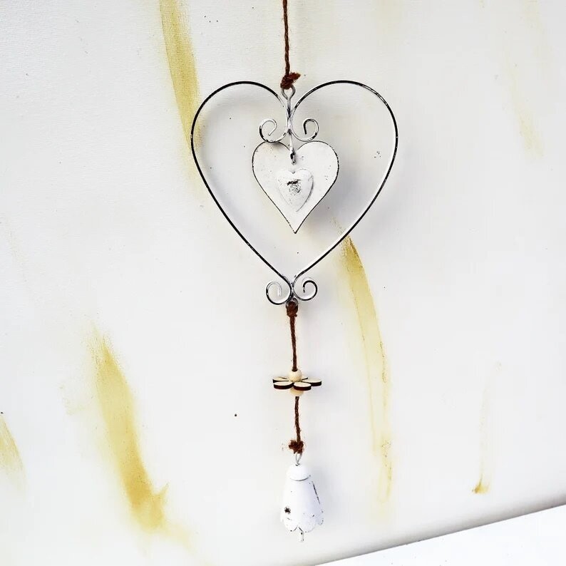 Fensterdeko Herz Girlande Metall