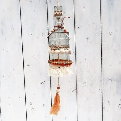 Fensterdeko Flasche zum Hängen Boho Deko
