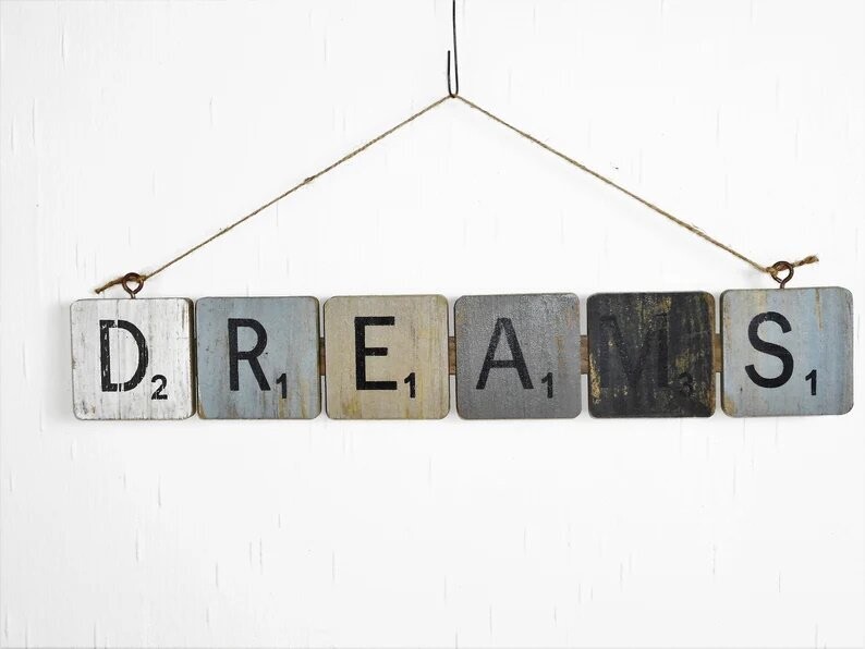 Deko Schild, Holz "dreams"