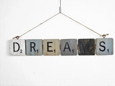 Deko Schild, Holz "dreams"
