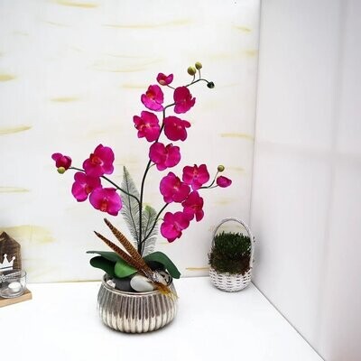 Gesteck edel Tischgesteck pinke Orchidee Tischdekoration