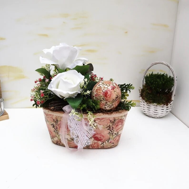 Tischdeko Gesteck Rosen