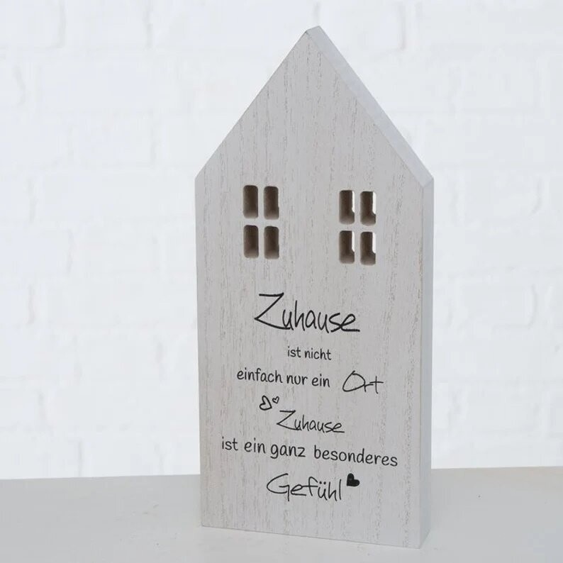 Aufsteller Haus Deko Schild Haus Holz braun