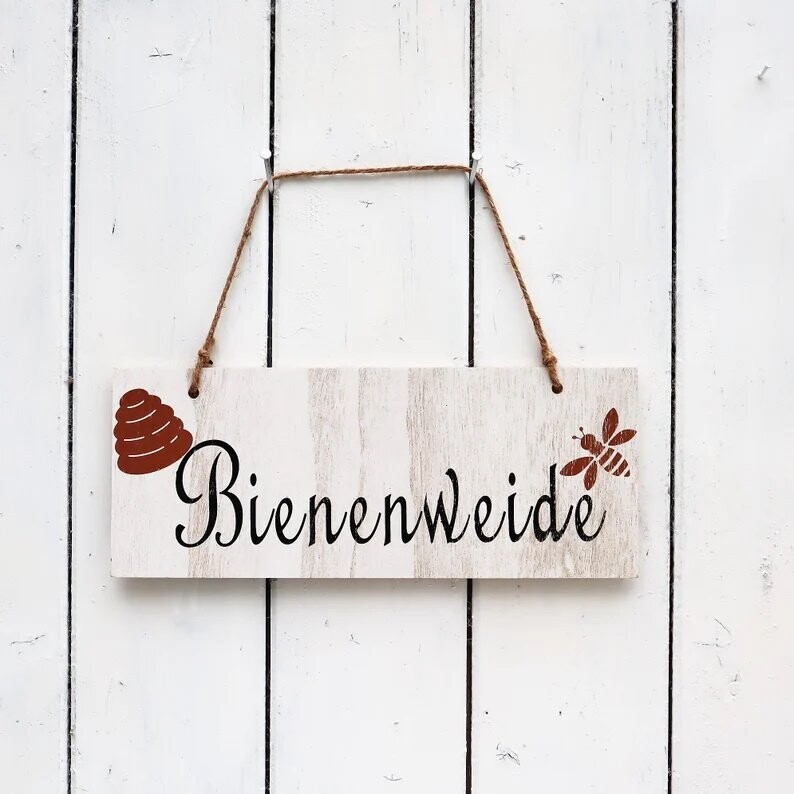 Deko Schild Spruchschild Garten Deko Bienenweide