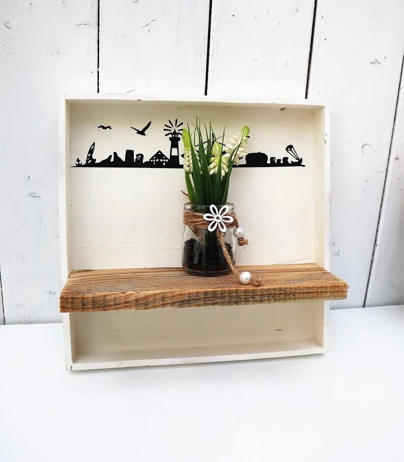 Wand Regal mit Hafenszene Wand Regal mit Hafenszene