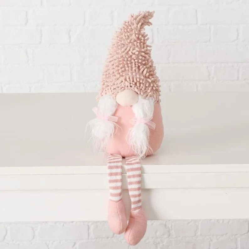 Wichtel groß weiß rosa Kantenhocker  Frau Wichtel