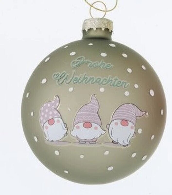 Weihnachtsdeko Glaskugeln Wichtel Christbaumschmuck hellgrün