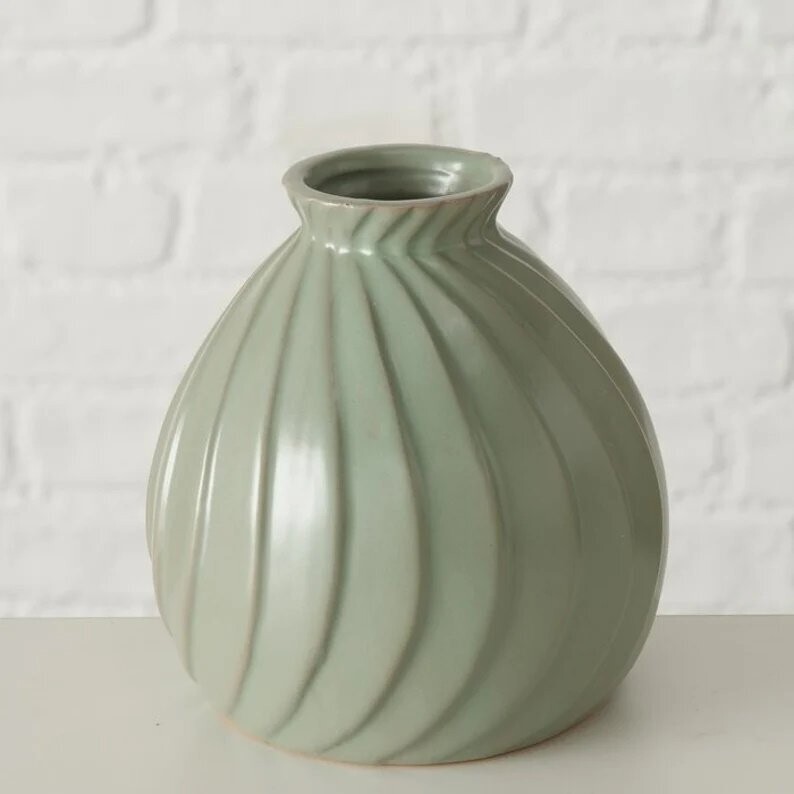 Blumen Vase 4 Varianten grün Porzellan 11cm