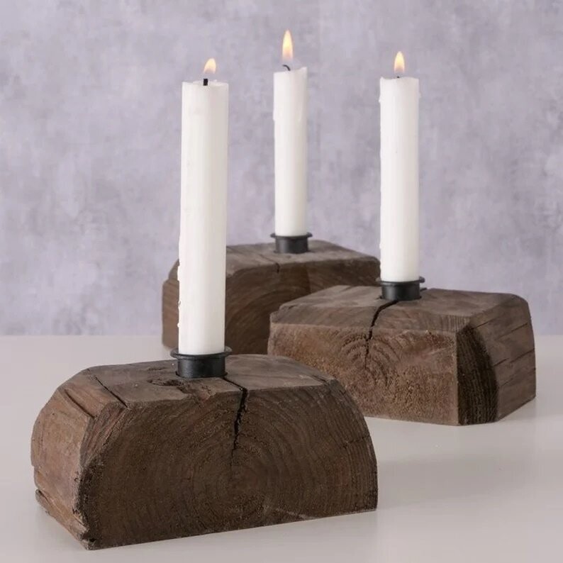 Kerzenleuchter Holz rustikal
