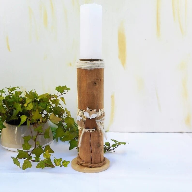 Kerzenhalter Holz rustikal Herbst #3