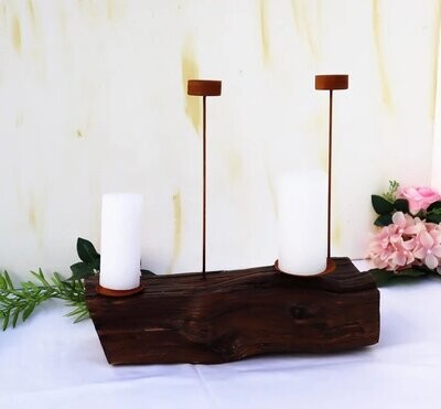 Kerzenhalter Holz rustikal für 4 Kerzen