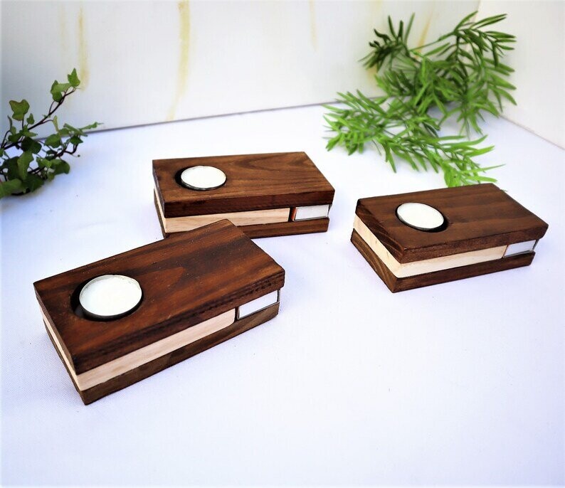 Teelichthalter Kerzenhalter Holz