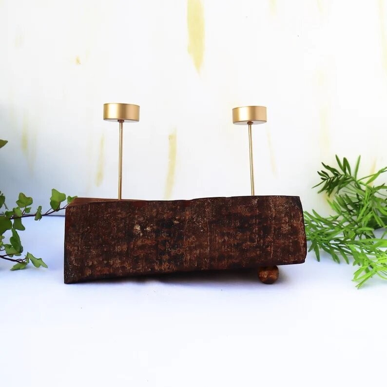 Kerzenhalter Holz rustikal für 2 Teelichter #4