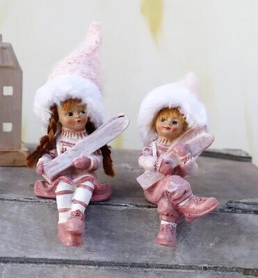 Deko Figur Kinder im Schnee 2er Set Stückpreis 7,95 Euro