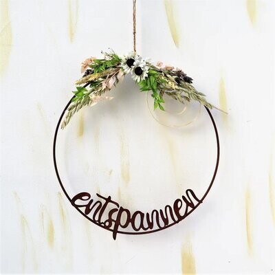 Trockenblumenkranz Loop entspannen