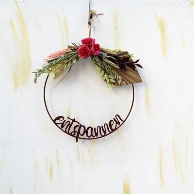 Trockenblumenkranz Loop entspannen