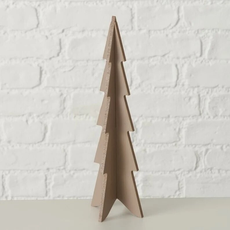 Tannenbaum aus Holz braun klein Stecksystem